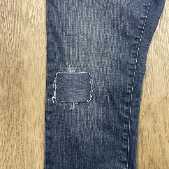 G-Star RAW 3301 Slim Jeans Mens 32x30 Blue Distressed Repair Italian Fabric - Picture 4 of 15